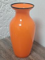Design glas art oranje vaas michael powolny, Oranje, Ophalen of Verzenden, Minder dan 50 cm, Glas