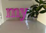 My Jewellery neon roze bord. Grote neon wandlamp 77x40., Huis en Inrichting, Lampen | Wandlampen, Ophalen of Verzenden, Zo goed als nieuw