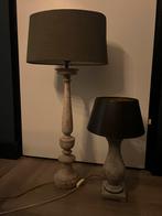2 schemerlampen landelijke stijl, Huis en Inrichting, Lampen | Tafellampen, Ophalen, Zo goed als nieuw, Hout, Minder dan 50 cm
