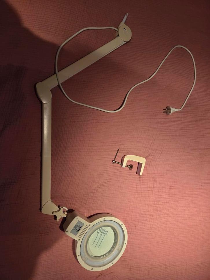 Verstelbare Loep Lamp, Huis en Inrichting, Lampen | Vloerlampen, Gebruikt, 100 tot 150 cm, Glas, Kunststof, Metaal, Ophalen