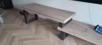 Steigerhouten sidetable / TV meubel met stalen poot, Huis en Inrichting, Tafels | Sidetables, Ophalen, Zo goed als nieuw, 25 tot 50 cm