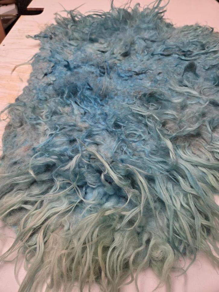 Racka vacht nr 50 gevilt turquoise 90x65, Huis en Inrichting, Woonaccessoires | Plaids en Woondekens, Zo goed als nieuw, Ophalen of Verzenden