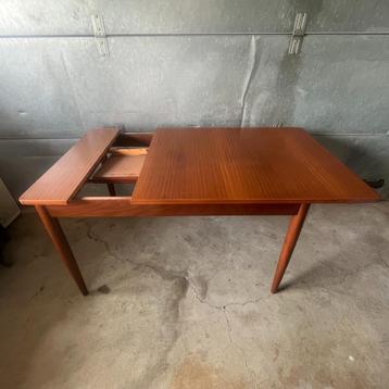 Deens design teak tafel uitschuifbaar jaren 50 60 vntage beschikbaar voor biedingen