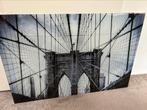 Afbeelding 80 x 120 IKEA Brooklyn Bridge glas new york, Huis en Inrichting, Woonaccessoires | Schilderijen, Tekeningen en Foto's