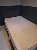 Antraciet twijfelaar boxspring 120x200 met matras, Gebruikt, Grijs, Ophalen of Verzenden, Twijfelaar