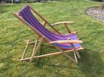 vintage strandstoel, Zo goed als nieuw, Hout, Ophalen, Verstelbaar