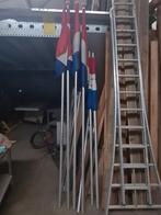 6x Aluminium vlaggenmast met nederlandse vlag, Diversen, Vlaggen en Wimpels, Gebruikt, Ophalen