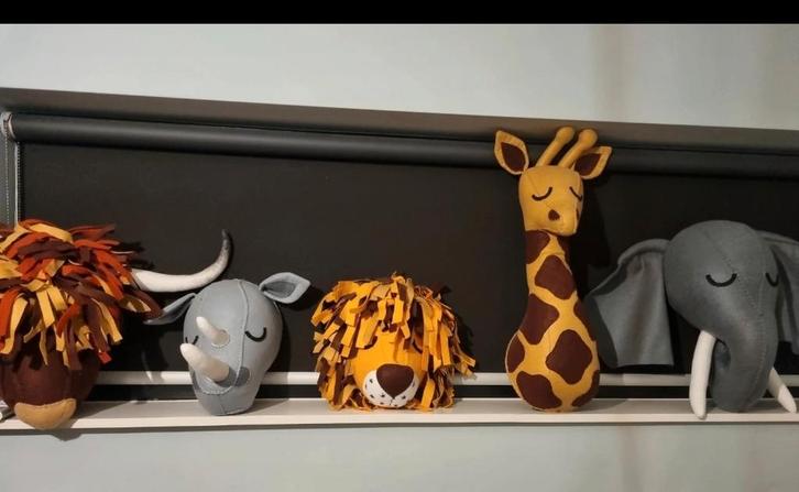 Dierenkoppen voor de kinderkamer, Kinderen en Baby's, Kinderkamer | Inrichting en Decoratie, Zo goed als nieuw, Wanddecoratie