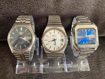 Vintage Seiko horloges 3x (Seiko 5 & S3) beschikbaar voor biedingen