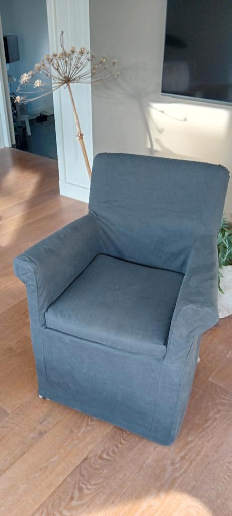 6 luxe eetkamerstoelen antracietgrijs op wieltjes, Huis en Inrichting, Stoelen, Gebruikt, Vijf, Zes of meer stoelen, Stof, Grijs