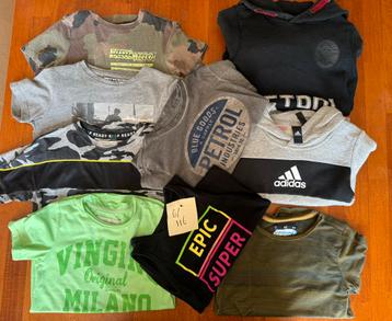 9 kledingstukken oa tshirt, longsleeves, truien maat 6/116 beschikbaar voor biedingen