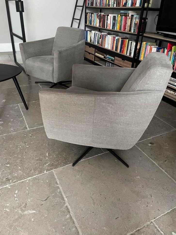 2 draaifauteils, Huis en Inrichting, Fauteuils, Zo goed als nieuw, Stof, Minder dan 50 cm, Ophalen