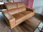2 Tweezits cognac banken van stof/leer!, Ophalen, Zo goed als nieuw, 75 tot 100 cm, Stof