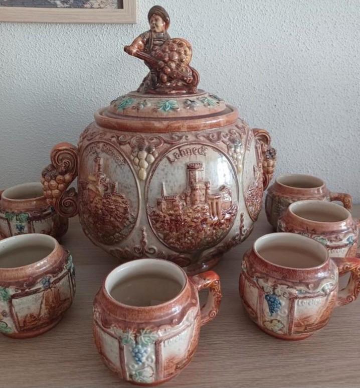 Vintage Lahnede Punch Bowl Set, Antiek en Kunst, Antiek | Servies compleet, Ophalen