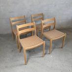 Niels Otto Møller – Set van 4 Model 84 Eetkamerstoelen deens, Bruin, Ophalen of Verzenden, Zo goed als nieuw, Scandinavisch deens design