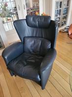 De Sede TWEE RELAXFAUTEUILS ZWART LEER, Huis en Inrichting, Gebruikt, Design, Ophalen of Verzenden, 75 tot 100 cm