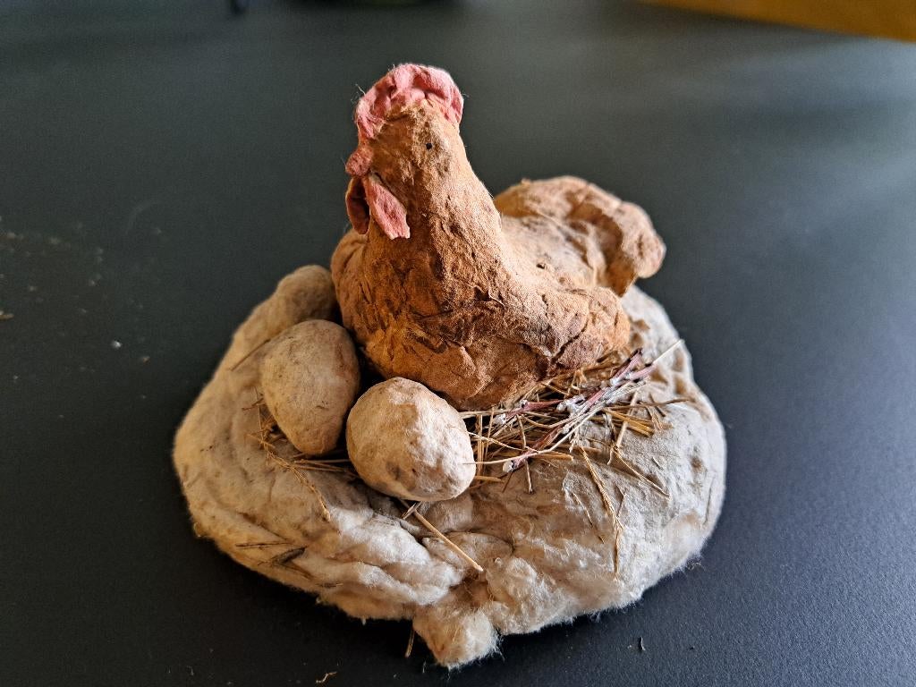 Antieke watten kip op eieren, Diversen, Ophalen of Verzenden, Gebruikt