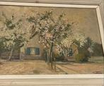 Schilderij Boerderij met Bloesem - Jakma, Antiek en Kunst, Ophalen of Verzenden