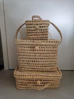 Rieten Manden Set - 3 stuks, Mand, Ophalen of Verzenden, Zo goed als nieuw, Riet