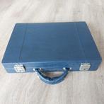 Vintage Bestek Koffertje Blauw met Sleutels, Ophalen of Verzenden, Gebruikt, Minder dan 50 cm, Minder dan 35 cm
