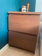 Nachtkastje IKEA MALM, walnootfineer 40x55 cm, Ophalen, Overige materialen, Gebruikt, Minder dan 45 cm