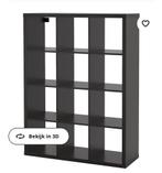 Kallax Ikea vakkenkast zwart, Huis en Inrichting, Zo goed als nieuw, Ophalen