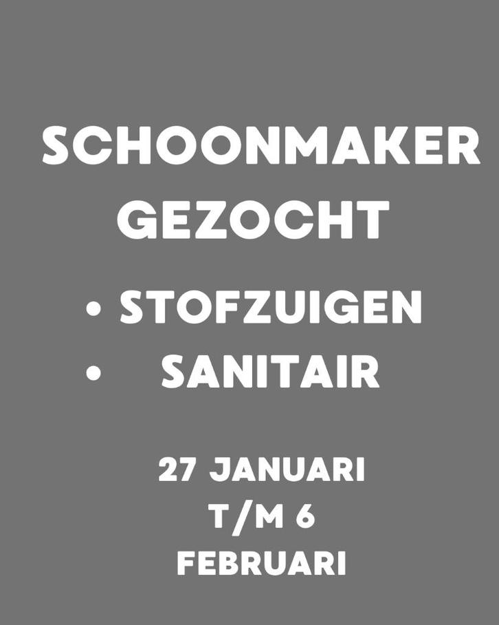Schoonmaak horeca inval januari 2026, Vacatures, Vacatures | Schoonmaak en Facilitaire diensten, Vanaf 1 jaar, Freelance of Uitzendbasis