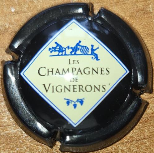 Champagnecapsule van VIGNERONS crème & zwart nr. 665c, Verzamelen, Wijnen, Nieuw, Champagne, Frankrijk, Ophalen of Verzenden