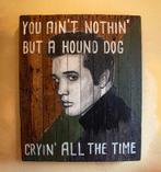 Elvis Schilderij op Pallet - Pop Art Vintage, Huis en Inrichting, Oorspronkelijke maker, Ophalen of Verzenden, Zo goed als nieuw