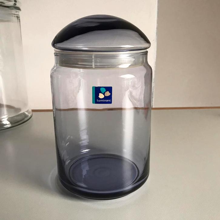 3 glazen voorraadpotten Luminarc France. Rookglas.Vintage🧡, Huis en Inrichting, Keuken | Keukenbenodigdheden, Zo goed als nieuw