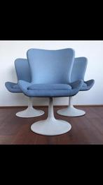OPRUIMING vintage jaren 50 60 dinerstoelen trompetvoet skai, Huis en Inrichting, Stoelen, Gebruikt, Saarinen, Drie, Blauw