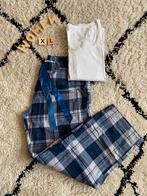 Dames pyjama blauw flanel broek xl-xxl, wit shirt xl, Ophalen of Verzenden, Zo goed als nieuw, Maat 46/48 (XL) of groter