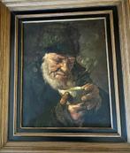 Portret van oude visser in clair-obscur stijl, Antiek en Kunst, Kunst | Schilderijen | Klassiek, Ophalen