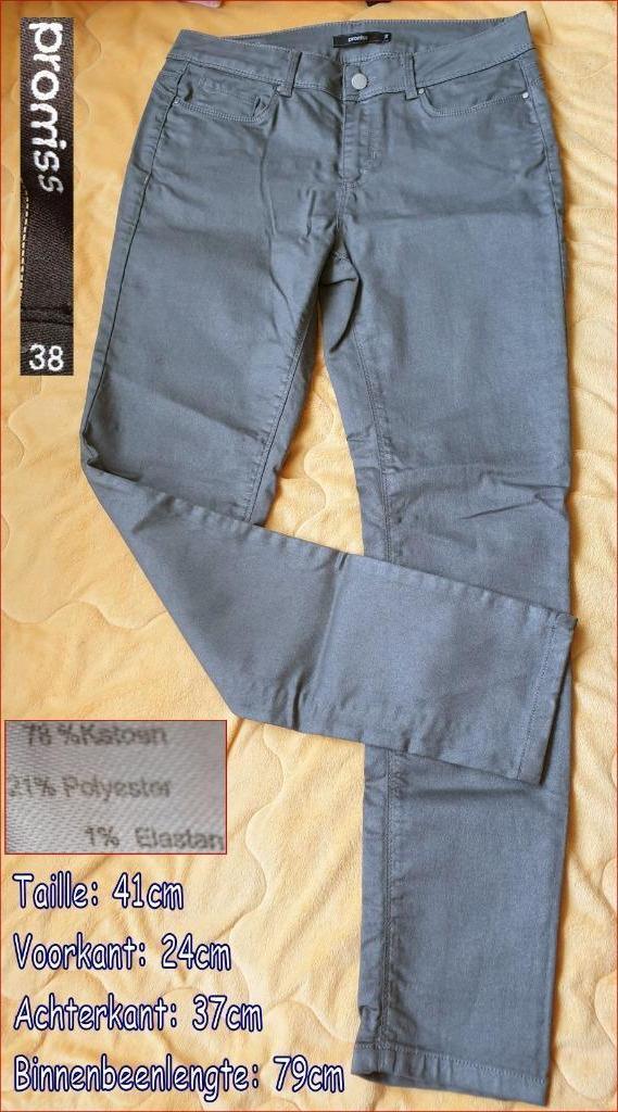 PROMISS grijze broek maat 38 zgan, Kleding | Dames, Broeken en Pantalons, Zo goed als nieuw, Maat 38/40 (M), Grijs, Lang, Ophalen of Verzenden