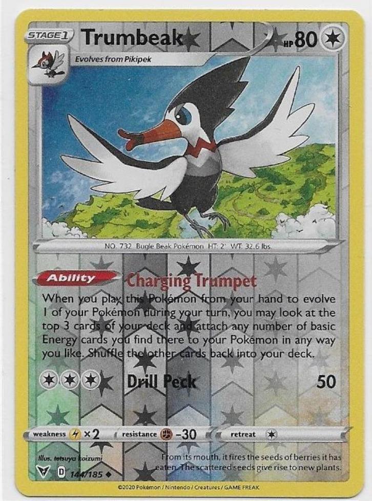 Vivid Voltage,  Trumbeak [reverse] 144/185, Hobby en Vrije tijd, Verzamelkaartspellen | Pokémon, Nieuw, Losse kaart, Verzenden