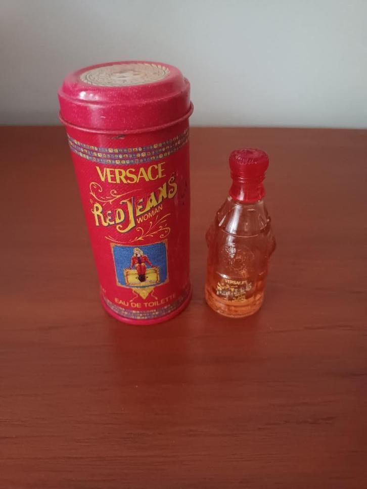 Vintage Versace ''Red Jeans'' (1994) Eau de Toilette, Verzamelen, Parfumverzamelingen, Gebruikt, Miniatuur, Ophalen of Verzenden