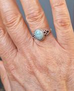 zilveren ring met natuurlijke Amazoniet steen zilver 925, Nieuw, Blauw, Met edelsteen, Ophalen of Verzenden
