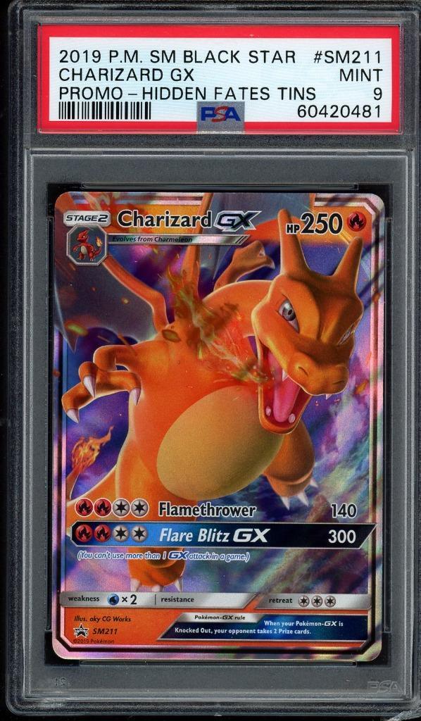 Charizard GX PSA 9 - SM211 - Sun & Moon Promo 2019, Hobby en Vrije tijd, Verzamelkaartspellen | Pokémon, Zo goed als nieuw, Losse kaart