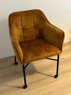 Eetkamerstoelen op wieltjes in goede staat oranje geel oker, Huis en Inrichting, Stoelen, Ophalen, Zo goed als nieuw, Overige kleuren