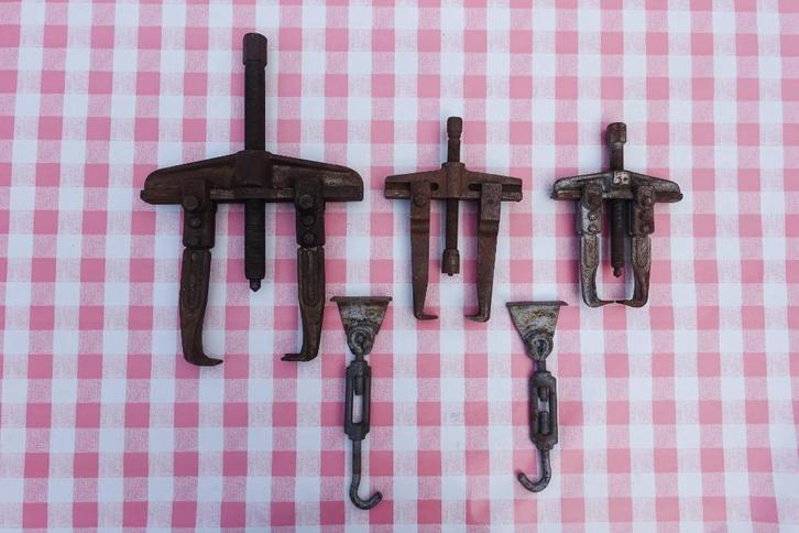 5 grote vintage poelietrekkers oa kukko patent v.a. 50 euro, Auto diversen, Autogereedschap, Gebruikt, Ophalen of Verzenden