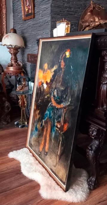 F.J.(Floris)Tiele1928-2012,Schilderij Olieverf op doek lijst beschikbaar voor biedingen