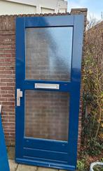 Hardhouten voor- en achterdeur met glas en beslag, Doe-het-zelf en Verbouw, Deuren en Horren, Ophalen, Gebruikt, 200 tot 215 cm