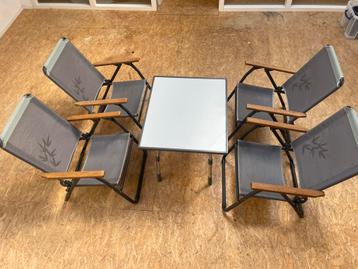 Set campingstoelen + verstelbare tafel beschikbaar voor biedingen
