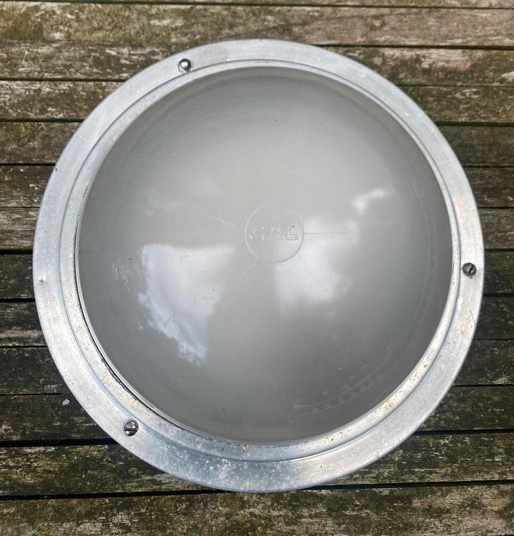 Franse industriële plafondlamp plafonnière GAL, Huis en Inrichting, Lampen | Plafondlampen, Zo goed als nieuw, Ophalen of Verzenden