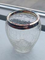 craquelé glas lepelvaasje met zilveren rand, Antiek en Kunst, Antiek | Glas en Kristal, Ophalen of Verzenden