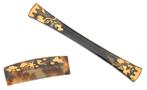 Japanse schildpad Kogai en Koshi haarpen en kam circa 1880, Ophalen, Overige materialen, Overige typen, Verguld