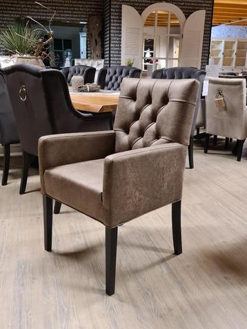 *VOORRAAD* 6 Landelijke Eetkamerstoelen Chester Leer Liver 1 beschikbaar voor biedingen