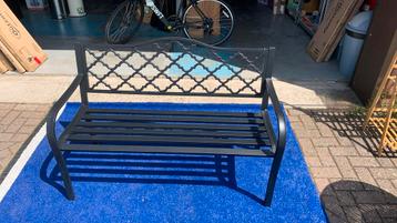 Outsunny tuinbank 2 zits metaal zwart 128 x 58.5 x 89 cm beschikbaar voor biedingen