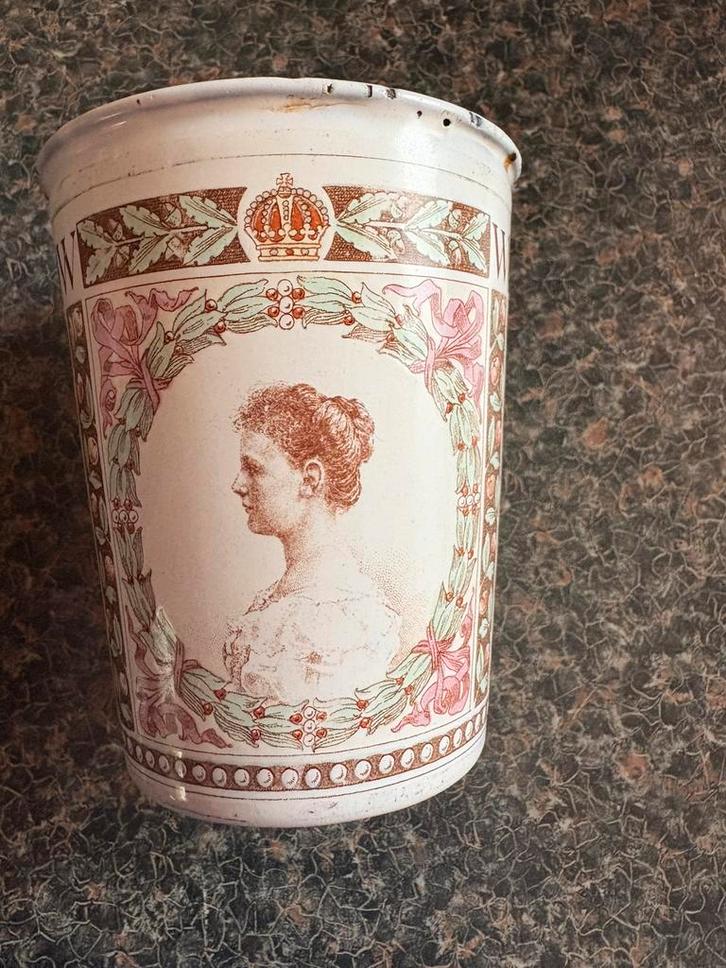 Wilhelmina, Verzamelen, Koninklijk Huis en Royalty, Gebruikt, Servies, Nederland, Ophalen of Verzenden