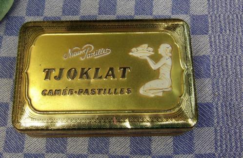 brocant blik Tjoklat/ voorraaddoos, Verzamelen, Blikken, Gebruikt, Overige, Overige merken, Ophalen of Verzenden